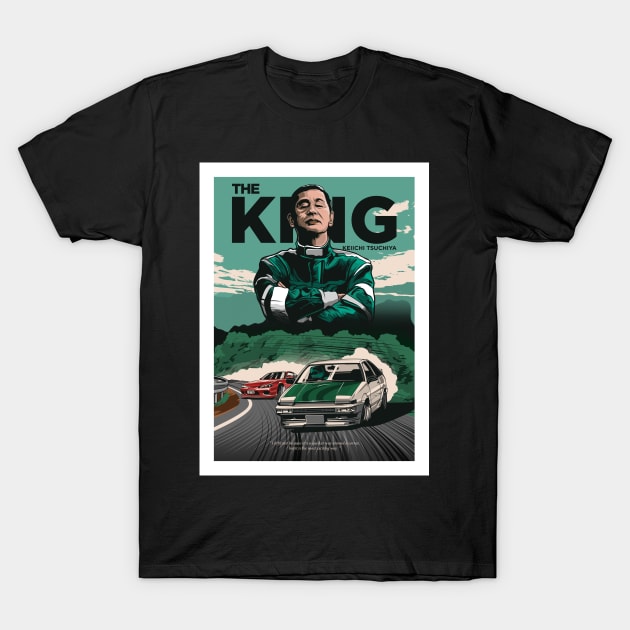 Drift King - Keiichi Tsuchiya T-Shirt by rizadeli